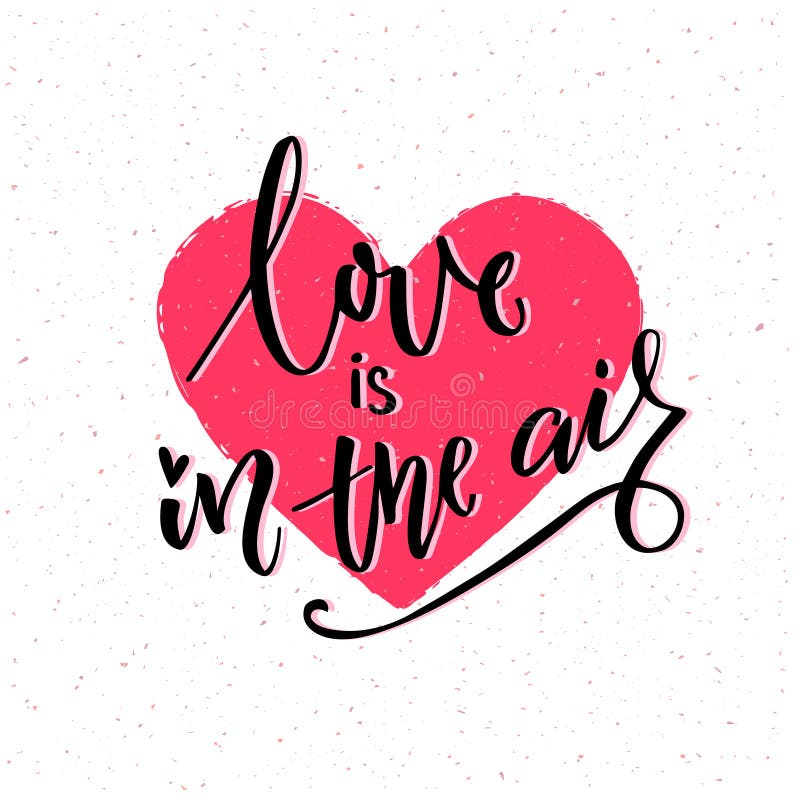 Love is in the Air. Valentine`s Day Card Vector Design with Modern ...