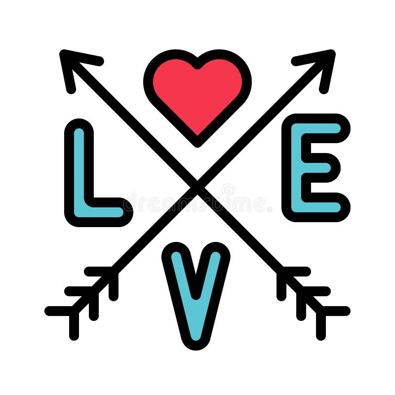 Love Alphabet Vector Valentine And Love Related Filled Outline Icon