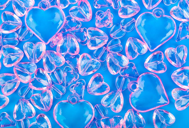 Love background made of decorative hearts royalty free stock photography