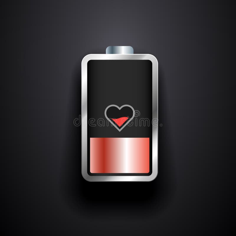 Love battery symbol stock illustration. Illustration of interface