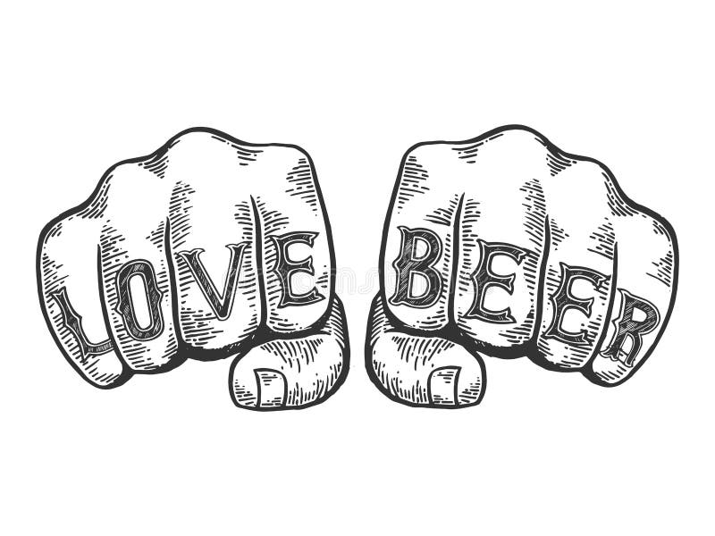 Love Beer Words Fist Tattoo Vector Illustration Stock Vector - Illustration of cartoon, handmade: 132062178 Love Beer Words Fist Tattoo Vector Illustration Stock Vector - Illustration of cartoon, handmade: 132062178