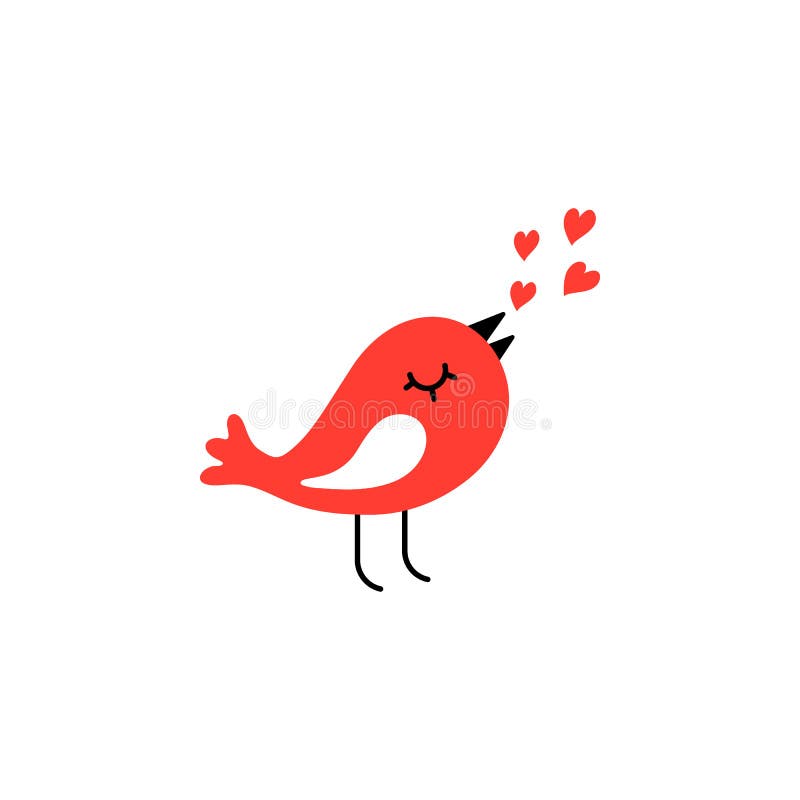 Love birds with red hearts - card for Valentine's day. Vector illustration stock illustration Love birds with red hearts - card for Valentine's day. Vector illustration stock illustration