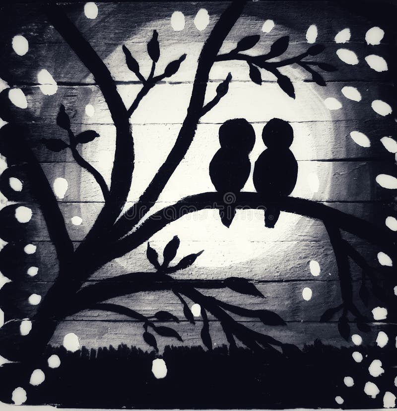 love birds in a tree painting