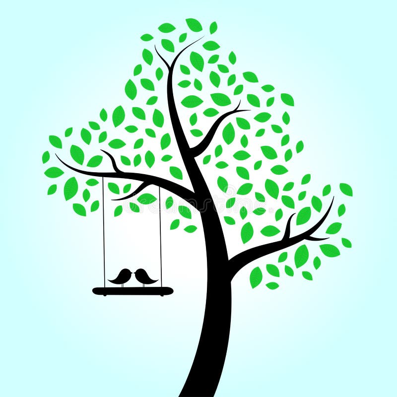 Download Love Birds Tree Stock Vector - Image: 39758494