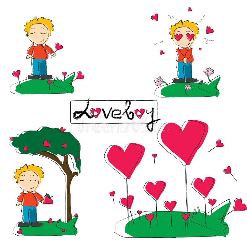 Love boy stock vector. Illustration of greeting, card 7545249