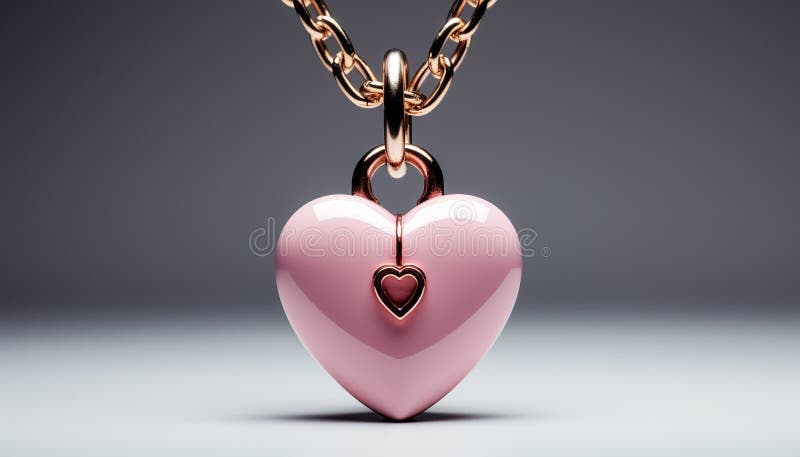 Love chain heart shaped padlock symbolizes romance and connection generated by AI royalty free illustration