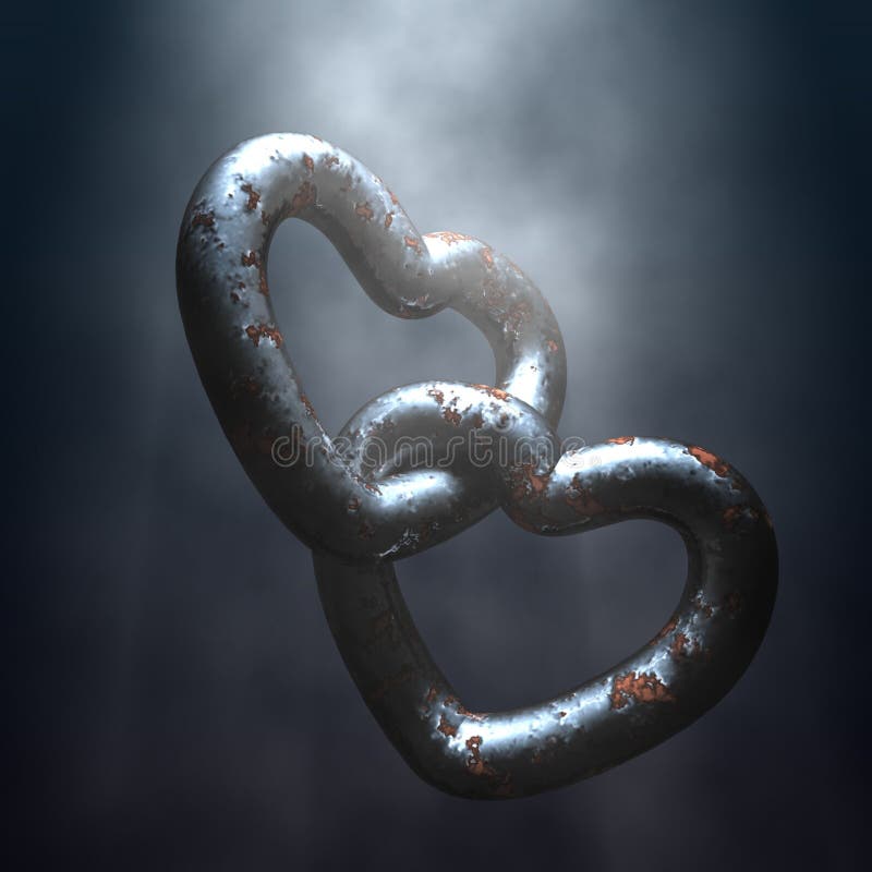 Love Chains Pull Romantic Valentine Heart Links Stock Illustration