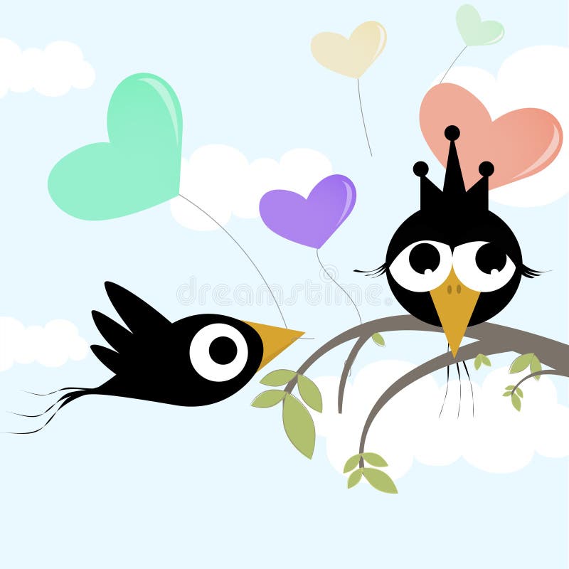 Love concept couple bird vector