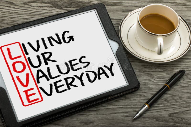 Love concept: living our values everyday royalty free stock photography