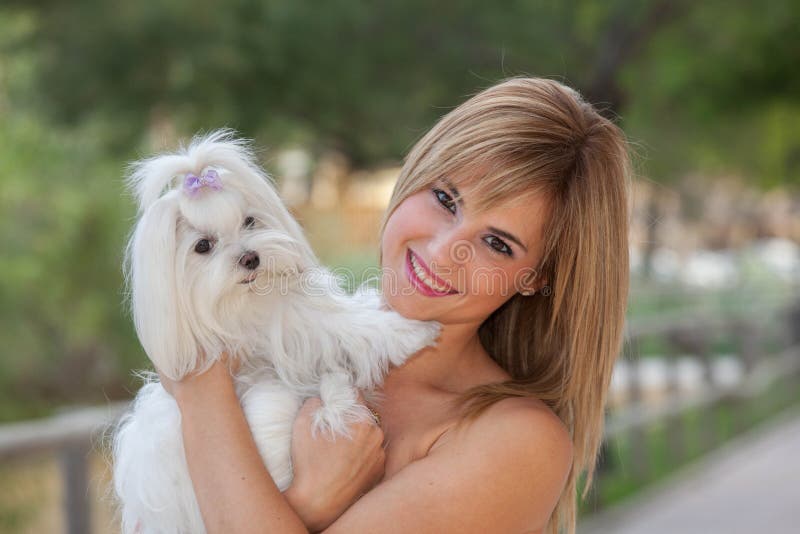 Love of dogs woman with pet