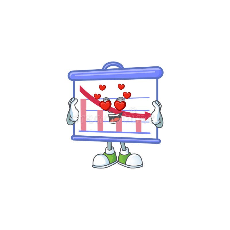 In love down graphic board for decrease report vector illustration. Decrease business graph vectors