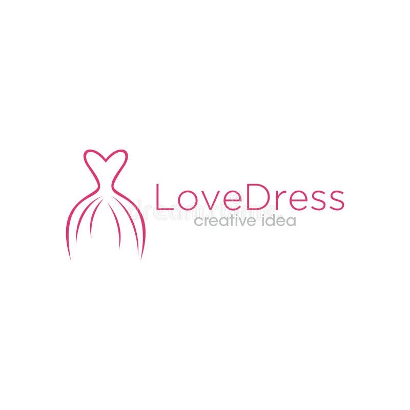 Love Dress Creative Concept Logo Design Template Stock Vector ...