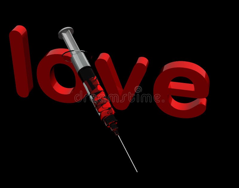 Love is the Drug. Handwritten Fonts Analog Handwriting Stock Vector Illustration of heart