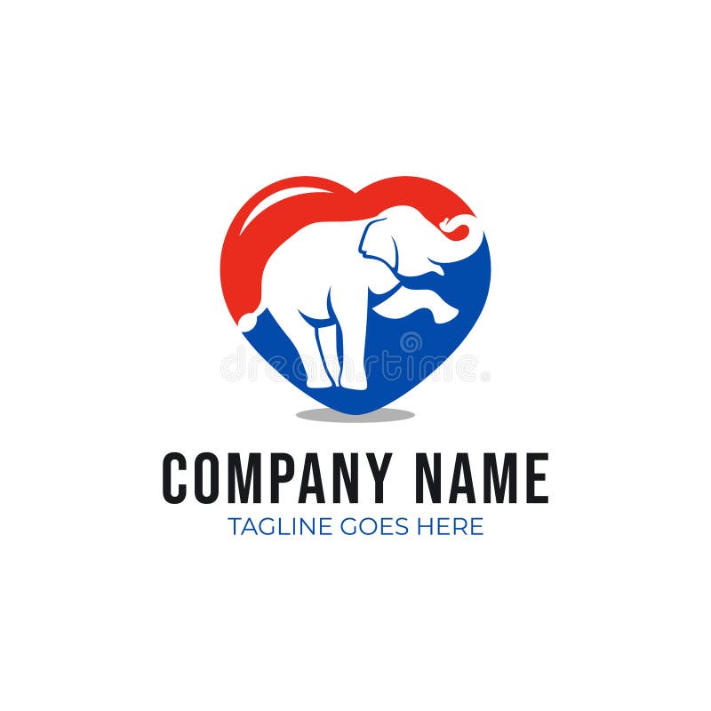 Love Elephant Sticker on Isolated Tansparent Background, Png, Logo