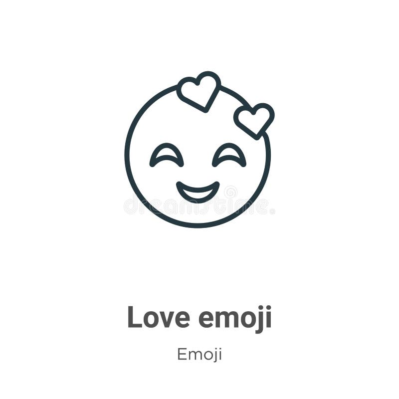 Love Emoji Outline Vector Icon. Thin Line Black Love Emoji Icon, Flat