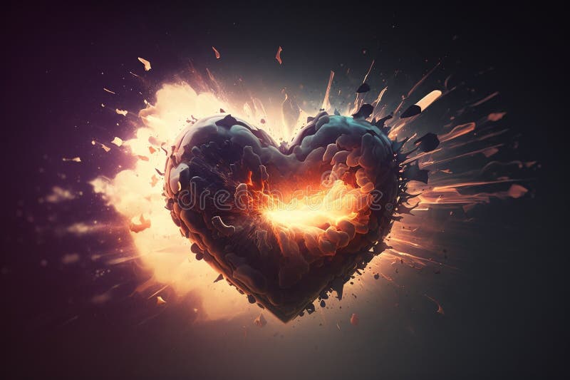 Love, Explosion of Emotions, Air Flow, Background Stock Illustration