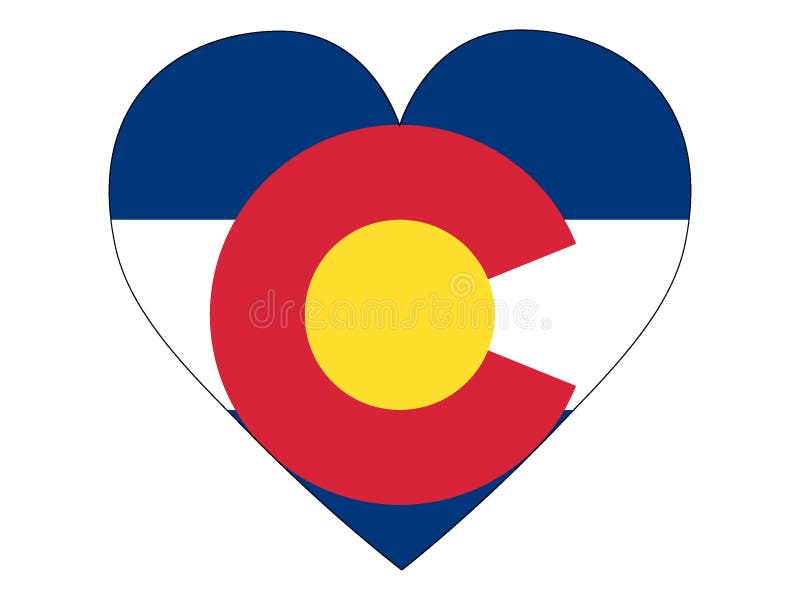 Love Flag of USA State of Colorado Stock Vector Illustration of