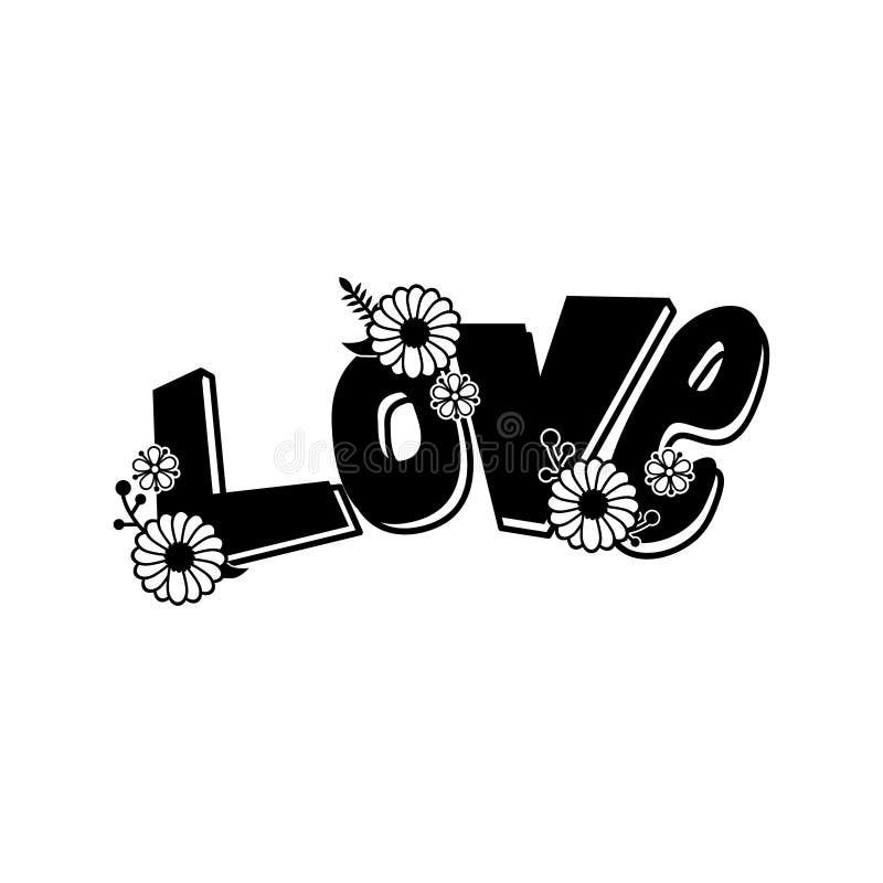 Love Flower Design Vector Isolated Stock Vector Illustration of