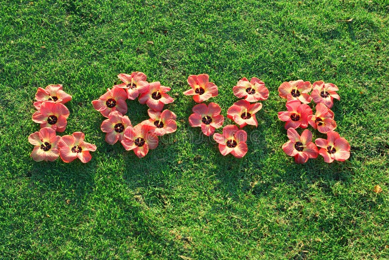 Love flowers on green grass