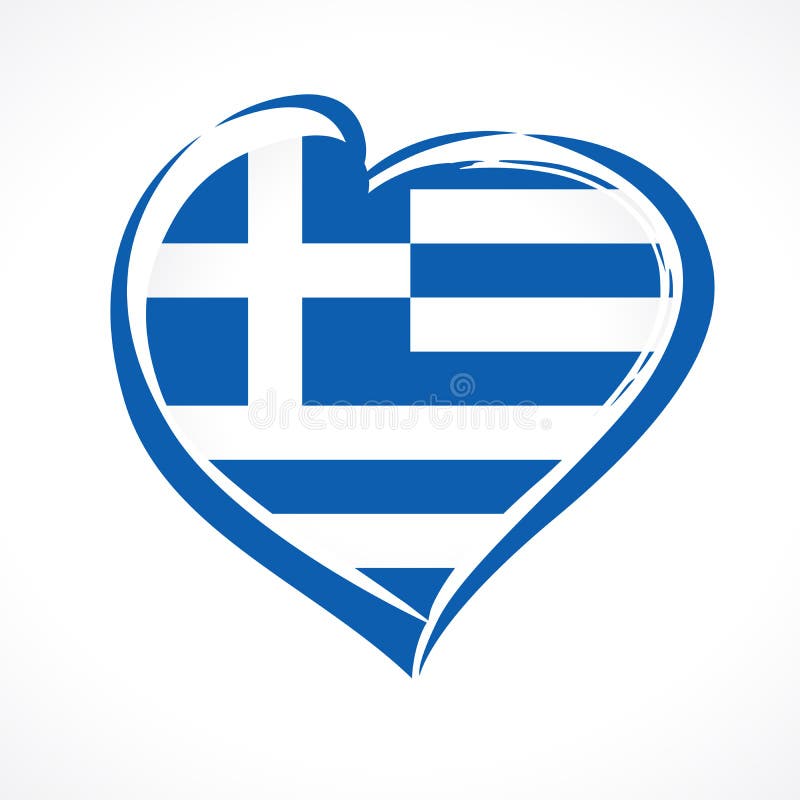 Love Greece, heart emblem national flag colored royalty free illustration Love Greece, heart emblem national flag colored royalty free illustration