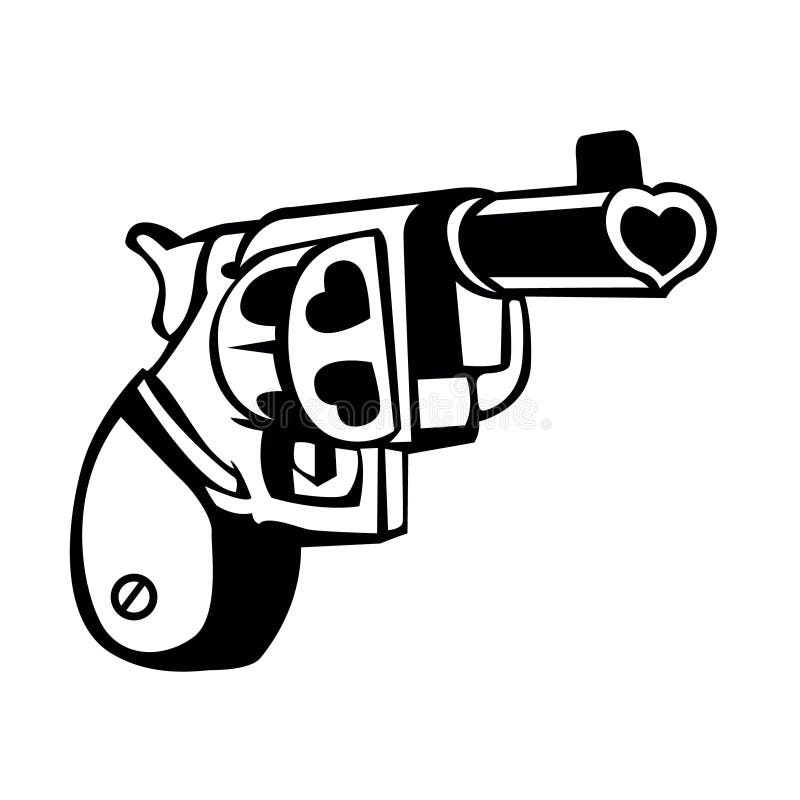 Love gun heart. stock vector. Illustration of vintage ...