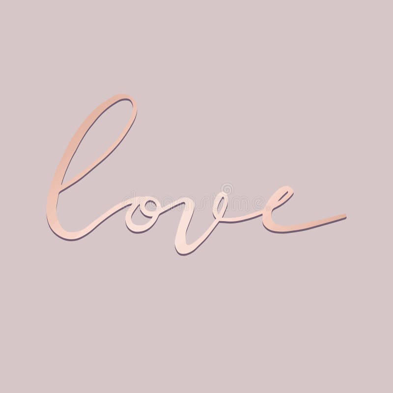 Love. Hand drawing with imitation of rose gold royalty free illustration
