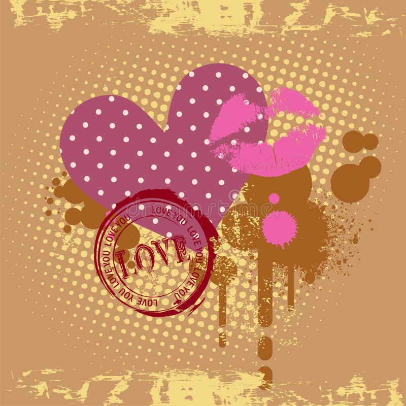 Love Heart card. Vector illustrations