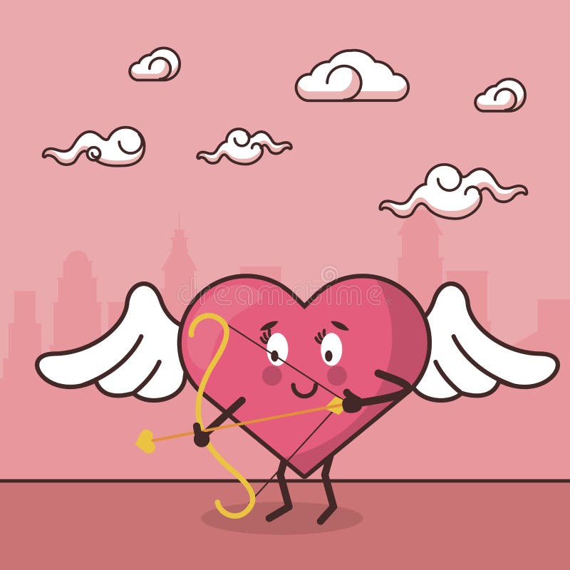 Love heart cartoon stock vector. Illustration of invitation - 136911262