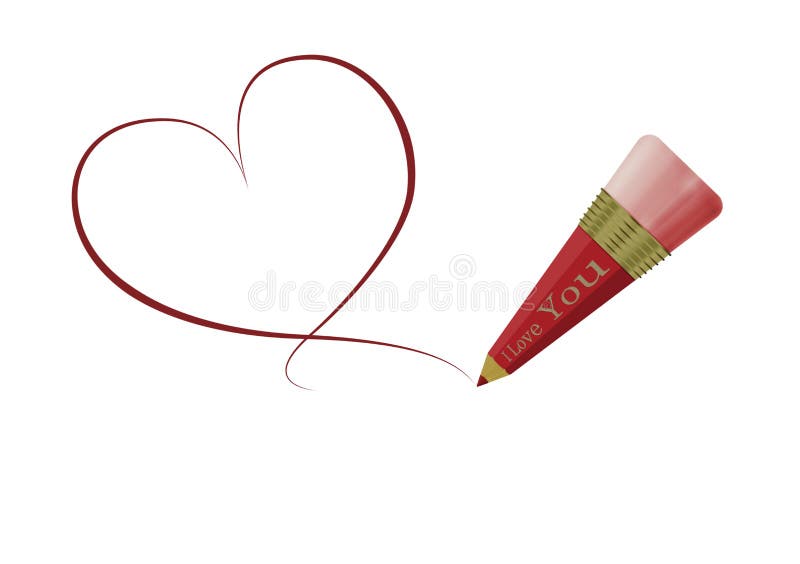 Red-Pencil-Drawing-Heart--Love-And-Care-Concept - pencildrawing2019
