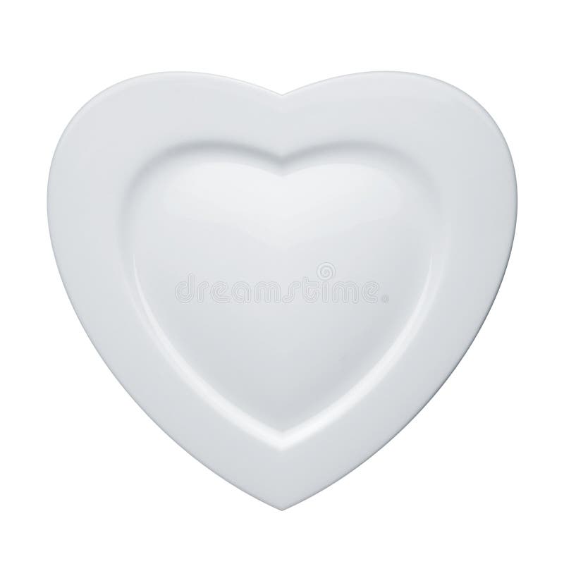 Heart Shaped Plate with Silverware Stock Illustration Illustration of object, meal 23118638