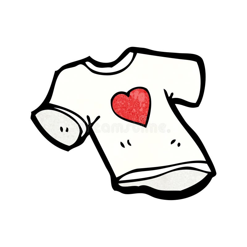 love heart tee shirt cartoon