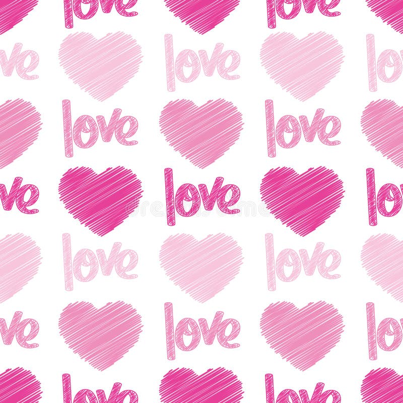 Love & Hearts Scribbles Seamless Tile