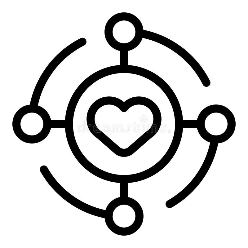 Love integrity icon outline vector. Scale balance work royalty free illustration