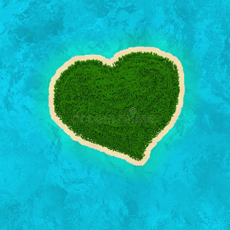 Paradise Island in the form of heart. Paradise Island in the form of heart.