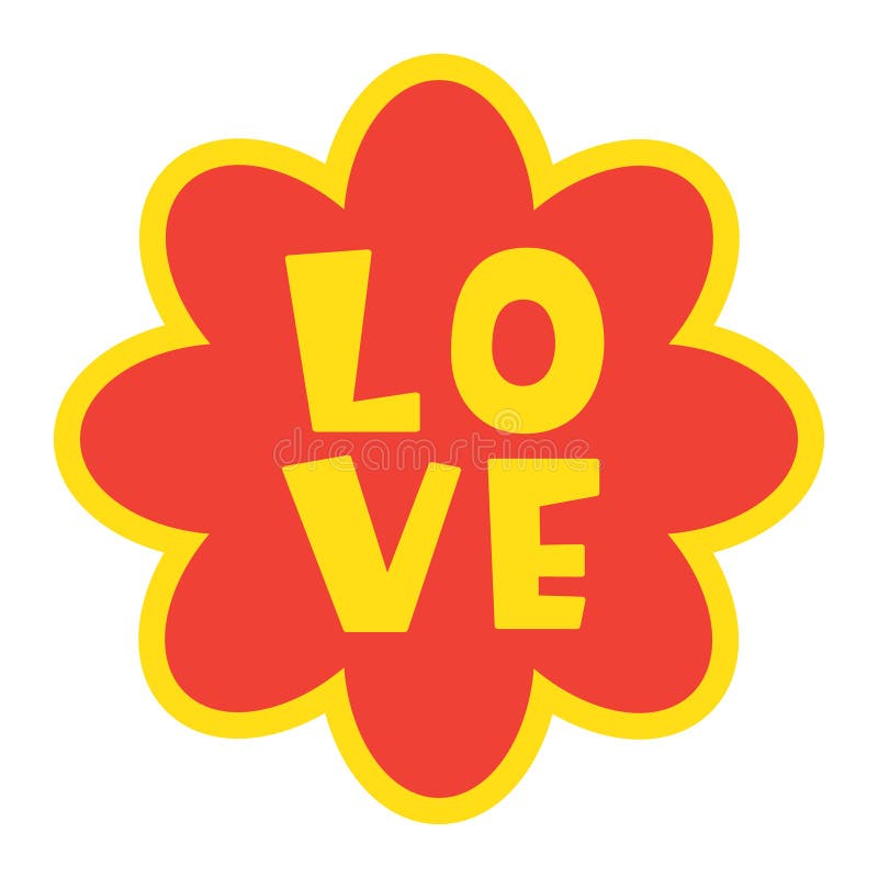 Love Label Sticker with Handwritten Expression Stock Vector