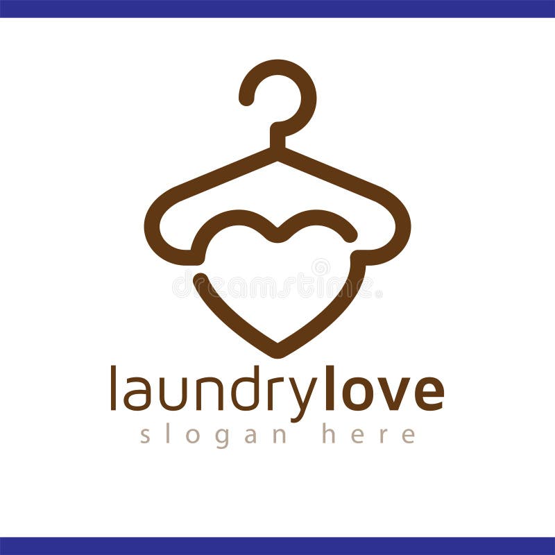 Love Laundry Logo Vector Element. Laundry Logo Template Stock Vector