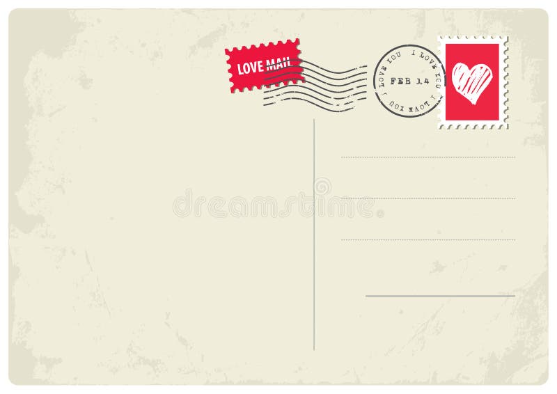 Love letter postcard stock vector. Illustration of card 48767857