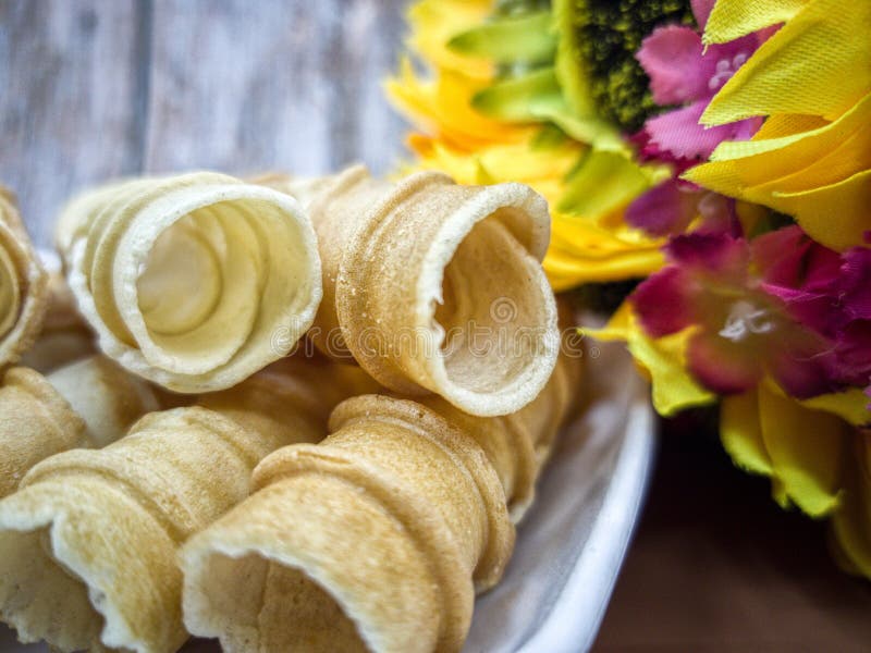 Love Letters Or Kuih Kapit Or Kuih Sepit Stock Image Image Of Clasping Homemade 211613007