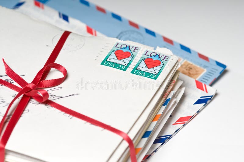 Love Letters tied with a Red Ribbon
