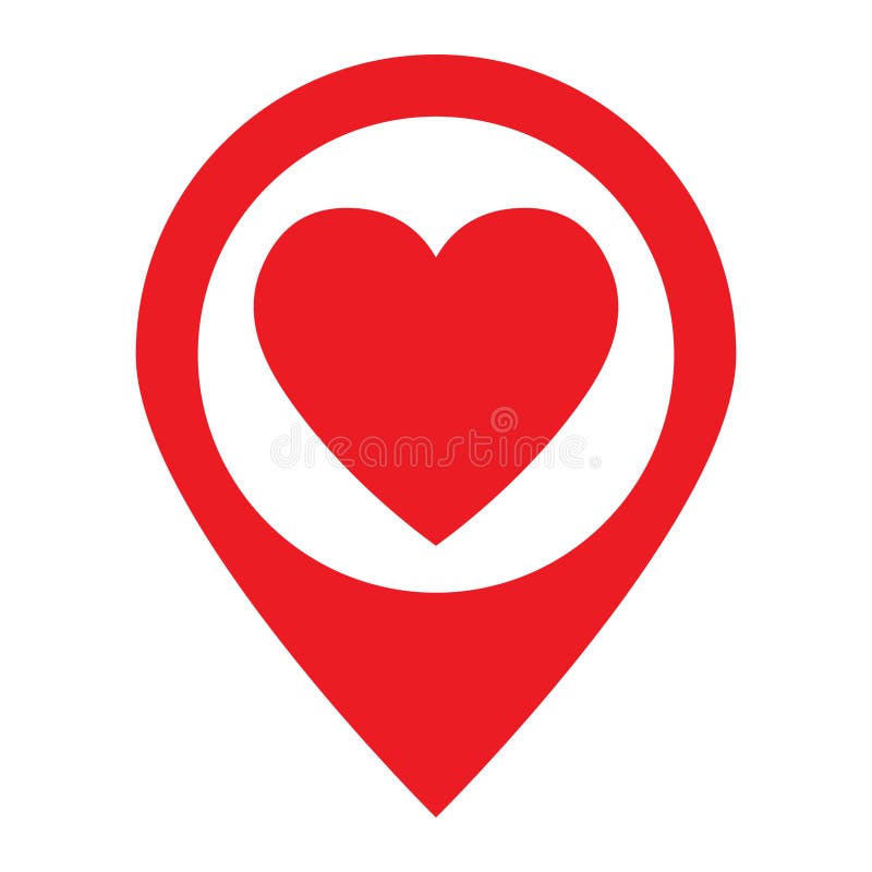 Love location icon concept stock illustration