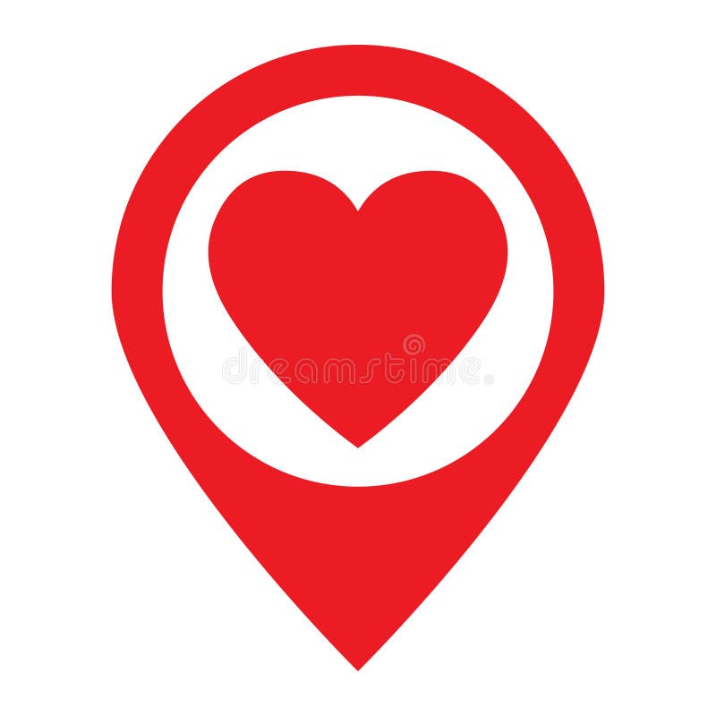 Love location icon concept stock illustration. Illustration of