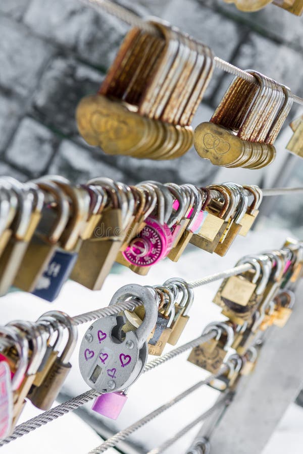 Love lock chain stock photo. Image of unity, couple, heart 50007024