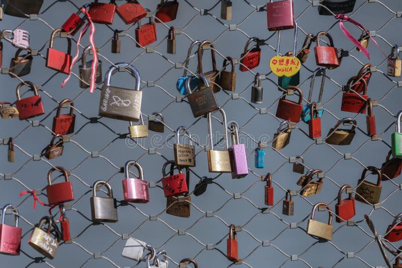 Love Locks On Fence In New Orleans Editorial Stock Photo Image of