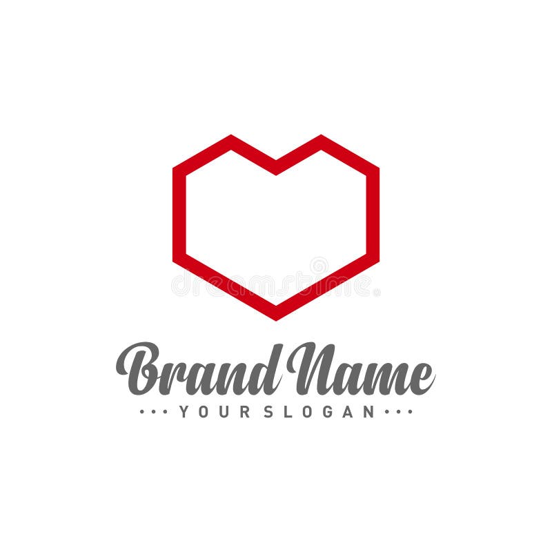Love Logo Vector, Heart Logo Design Template for Healthy Company Stock