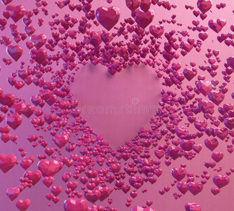Love Low Poly Hearts stock illustration