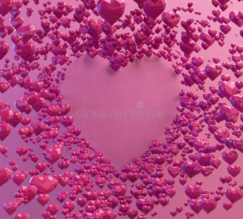 Love Low Poly Hearts vector illustration