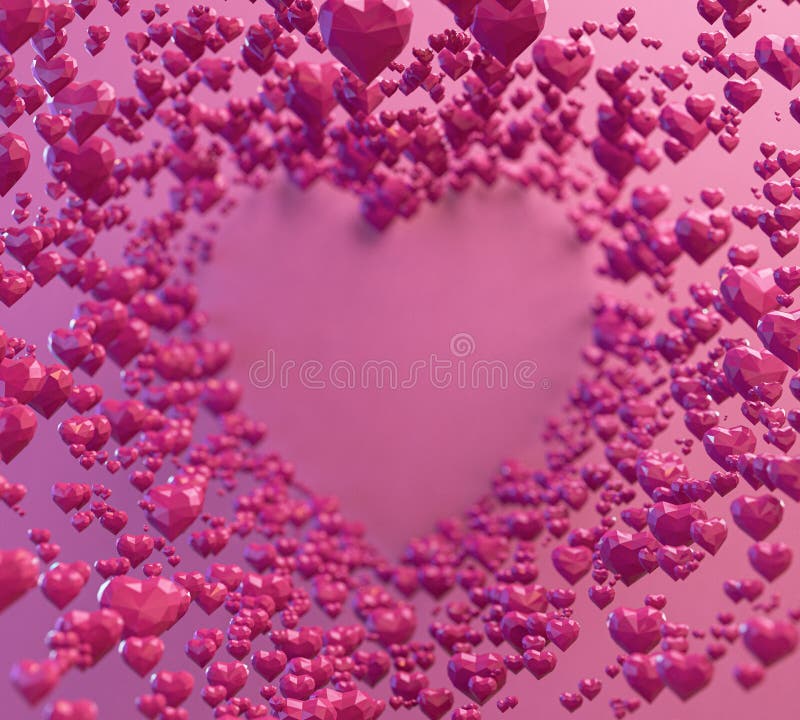 Love Low Poly Hearts royalty free illustration