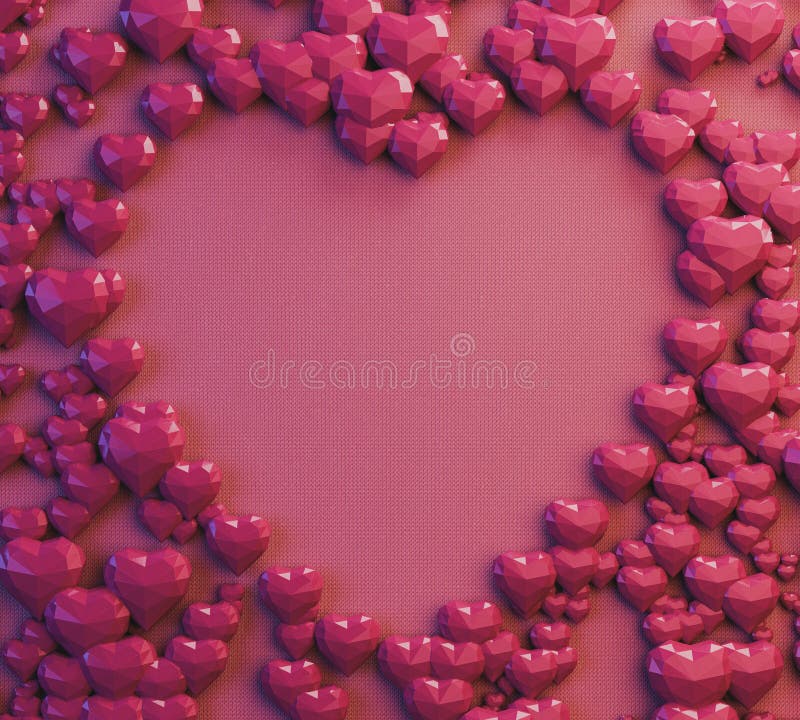 Love Low Poly Hearts royalty free illustration