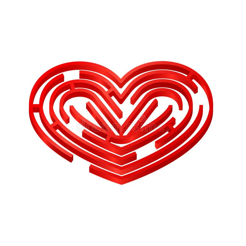 Love maze vector illustration