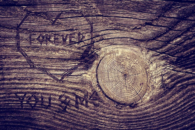 Love message on old wood. Love message on old wood